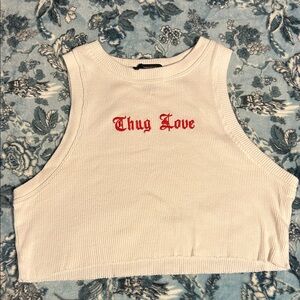 White Sleeveless Crop Top